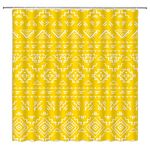 ABONAN Boho Geometric Shower Curtain Orange Modern Farmhouse Tribal Retro Western Aztec Abstract Mid Century Art Fabric Bathroom Curtains Decor Set with Hook(74.8" Wx70 H)