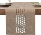 BAZIOE Linen Table Runner Beige Modern Table Runner Washable Table Runner for Dining Table Furniture Table Decoration 35x183cm