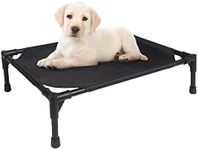 Elevated Dog Bed, Upgraded Elevated Dog Bed with Removable Canopy Shade Tent, Outdoor Dog Bed Stable Anti-Slip Feet, Portable Raised Pet Bed Cot for Dogs Cats Camping, Indoor & Outdoor Use