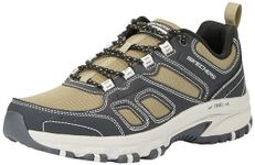 Skechers Men's Hillcrest Pure Escape Trekking Low Cut, Charcoal Synthetic/Textile/Olive Trim, 9 UK