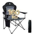 EVER ADVANCED Camping Chairs for Adults Heavy Duty Folding Chair Up to 150kg Oversized with High Back & Cup Holder & Side Pockets Comfy Camp Fold Up Chair Stool for Deck Garden Picnic Beach Directors