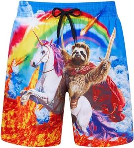 uideazone Men Beach Bathing Shorts Funny Unicron Sloth Swim Trunks Sport Basketball Shorts Summer Water Sport Swimsuit with Pockets 4XL
