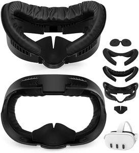 YRXVW Facial Interface & Face Pad Cushion Compatible with Meta/Oculus Quest 3 Accessories, Replacement PU Leather Foam Cushion, Anti-Sweat, Anti-Leakage Silicone Face Cover, Not Fit Quest 3S