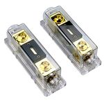 ZOOKOTO 0/2/4 Gauge AWG ANL Fuse Block 250A Inline ANL Fuse Holder with 250 Amp ANL Fuses for Car Audio Amplifier (2 Pack)