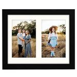 AVEAX 8x10 (20x25 cm) Photo Frame Display Double 4x6 Frames Multiple Photos, Black