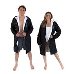 MACAR sport TOWEL swimming parka, waterproof fabric on the outside, dry jacket for kids and adults, Black, Large