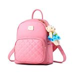 Women Leather Backpack Purse Satchel School Bags Casual Travel Daypacks for Girls Mini Backpack (Pink)