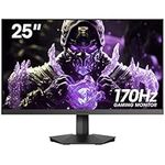 KOORUI 25E3A 25-inch Computer Gaming Monitor, 170Hz FHD 1080p VA Display, 1ms GTG, Adaptive G-Sync, FreeSync Premium, 3 Sides Frameless, HDMI x 2, DisplayPort, Black