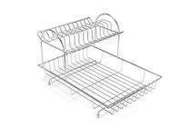 Addis 515629 Two Tier Drainer Dish Draining Rack, Stainless_Steel, 33 x 42.5 x 26.5cm