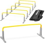 Meister ZoomFlex Agility Hurdles w/Carry Bag - Flex-Safe Modular Speed Training - 6" Electric Yellow - 6 Pack