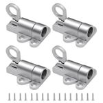 4 PCS Aluminium Alloy Loft Hatch Catch, Door Latch Aluminum Alloy Spring Loaded Bolt Bounce Lock Closing Gate Latches for Shed Doors Gates and Outhouse Window (Silver)
