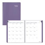 Blueline® Essential Academic Monthly Planner, 14 Months, July 2024 to August 2025, Twin-Wire Binding, Soft Vicuana Cover, 11" x 8.5", Dusty Purple (CA701F.03-25)