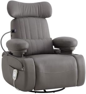 MAMAZING Lullapod Max Power Nursery Rocking Chair with Independent Recline & Footrest, Swivel Nursery Recliner Glider with Electric Adjustable Armrests, Silent Rocking, Oeko-TEX Certified