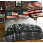 New York King Size Duvet Cover and 2 Pillowcase Bed Set Bedlinen Bedding NYC