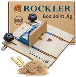 Router Table Box Joint Jig - Finger Joint Indexing Keys w/Three Finger Widths ¼”, ⅜” & ½” - Stable MDF Router Fence w/Low-Friction Melamine Coating - Knobs to Lock Platform w/ ¾” Miter Slot