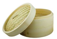 Dexam 12108610 Bamboo Steamer Set With 2 layers and Lid 25cm, Natural