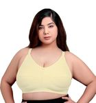 MAP DEAL® Regular & Plus Size Women Full Coverage Cotton Broad Belt Bra, Women’s Full Figure Magic Lift Plus Size Seamless Wire Free Back Close Bra.Skin 42_C Beige