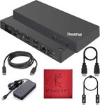40AN0135US Lenovo Docking Station Thunderbolt 3 Dock Gen 2 Dual UHD 4K Display - 1 Year Warranty - Thinkpad Docking Station with 135,HDMI,DisplayPort & Thunderbolt 3 USB-C Cable (Renewed)