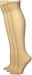 Berkshire Women's Day Sheer Knee High with Reinforced Toe-3 Pack, Nude, 8.5-11