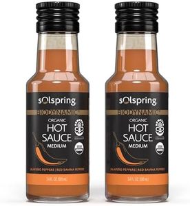 Solspring Biodynamic Organic Hot Sauce, Medium, 3.4 Fl. Oz. (100 mL), Jalapeno & Red Savina Peppers, Non-GMO, Gluten Free, Soy Free, Certified USDA Organic, Demeter Certified