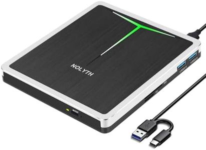 External CD DVD Drive,USB 3.0 USB-C Portable CD ROM Player DVD-RW Burner External Optical Disk DVD Drive Writer Reader with SD/TF Slot&USB Ports for Laptop Mac PC Windows 11 MacBook Apple Desktop