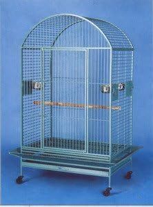 XX Large DomeTop Wrought Iron Bird Parrot Cage, 40"x30"x66.5"H, 6mm Extra Strong Wire (Green Vein)