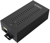 ORICO Industrial USB Hub, Powered Data Hub, 30 Port USB 2.0 Splitter, Full Metal Case, Wall Mountable, Batch Data Transfer