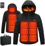 Qdreclod Heated Jackets for Men Women with Battery Pack 10000mAh, Electric Heated Coat for Men Women Heating Coat Heat Jacket