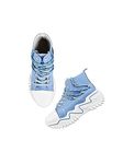 The White Pole Sports Blue Running Shoes,Walking, Gym Casual Sneaker Lace-Up Shoes Lightweight Sole with Memory Foam Insole for Women & Girl's