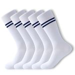 LEALDEALZ kids school socks for boys and girls,Calf Length soft cotton White uniform socks pack of 5