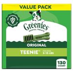 Greenies Canine Dental Chews - Teenie Treats Size - Value Tub (36 oz.) - 130 Count, Adult, stick, dogs