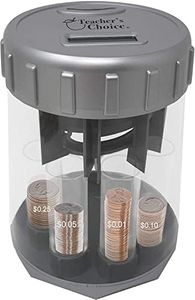 Teachers Choice Digital Coin Counter Automatic Coin Sorter - 2023 Version - Automatically Sorts U.S. Coins into Individual Tubes and Keeps Digital Count, with 20 Coin Wrappers Included (Gray)