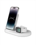 Belkin Boost Up Wireless Charging Dock for iPhone + Apple Watch + USB-A Port (Wireless Charger for iPhone) - White