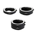 JJC E Mount Auto Focus Macro Extension Tube Set for Sony A6000 A6100 A6300 A6400 A6500 A6600 A6700 ZV-E10 II ZV-E1 A1 A7CR A7C II A7IV A7III A7II A7RV IV A7R III II A7S III II A7S A9 II III & More