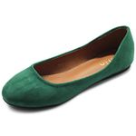 Ollio Womens Shoe Ballet Light Faux Suede Low Heels Flat, Green, 6.5 UK