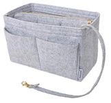 Vercord Felt Organizer Insert for Purse Handbag Tote Bag in Bag Inside Shaper Divider Neo Grey Small