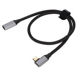 HD 4K USB C Extension Cable, Durable Gen 2 Thickened Right Angle Bend Type C Extension Cord High Strength for Notebooks for Tablets(50cm)