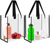 Clear Tote Bags for Concerts Stadium Approved 2 Pack, 12"X 12"X 6" Transparent Bag Plastic Waterproof for Women, Sports, Work