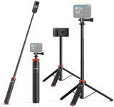 UURig Extendable Selfie Stick Tripod for GoPro Max Hero 10 9 8 7 6 5 4, DJI Osmo Action, Insta 360 One R and More Action Camera（50.7''）