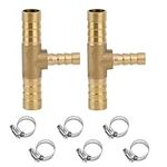 Closmos 2pcs Brass Hose Barb Reduce