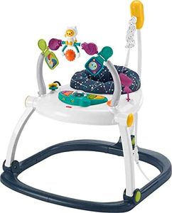 Fisher-Price Baby Bouncer SpaceSaver Jumperoo Musical Activity Center with Lights Sounds & Developmental Toys, Astro Kitty