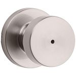 Kwikset Pismo Interior Privacy Door Knob with Lock, Door Handle for Bathroom and Bedroom, Satin Nickel Keyless Turn Lock Doorknob, with Microban Protection