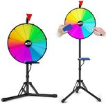 16 Inch Prize Wheel,Spinning Wheel with Adjustable Folding Tripod Floor Stand,12 Slots,1Bracket, Dry Erase Kit - Wheel of Fortune Game for Carnival, Casino & Trade Show.