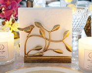 Chez JuJu Golden Bird Vertical Napkin Holder | Elegant Sturdy Disposable Paper Hand Towel Storage Tray Caddy | Bathroom Kitchen Dining Restaurant Wedding Party Hotel Office | Indoor Outdoor décor