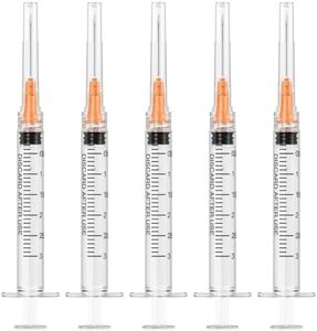 30 Pack 3ml Disposable Syringe with 25Ga 1.0 Inch Needle, Luer Lock Syringes, Individually Wrapped Lab Supplies