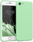 kwmobile Case Compatible with Apple iPhone SE (2022) / iPhone SE (2020) / iPhone 8 / iPhone 7 Case - Protective Slim TPU Phone Cover - Soft Matte Finish - Mint Matte