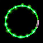 LED Dog Collar, USB Rechargeable Flashing Light Up Night Safety Collar with 3 Flashing Modes, Soft Silicone Waterproof Length Adjustable Pet Necklace Collar,Green