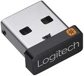 Logitech USB Unifying Receiver, 2.4 GHz Wireless Technology, USB Plug Compatible with all Logitech Unifying Devices like Wireless Mouse and Keyboard, PC / Mac / Laptop - Black