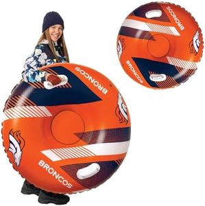 NFL Snow Tube, Heavy Duty Inflatable Sled for Tubing, Fun Winter Toys for Kids & Adults, Football Gifts for Boys - Denver Broncos
