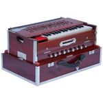 Salablez® Harmonium Scale Changer Kail Wood, Folding 2 Reeds, A440, 30 Keys, Concert Quality Folding Portable Harmonium With High Male High Sound Long Sustain Orignal Indian Music